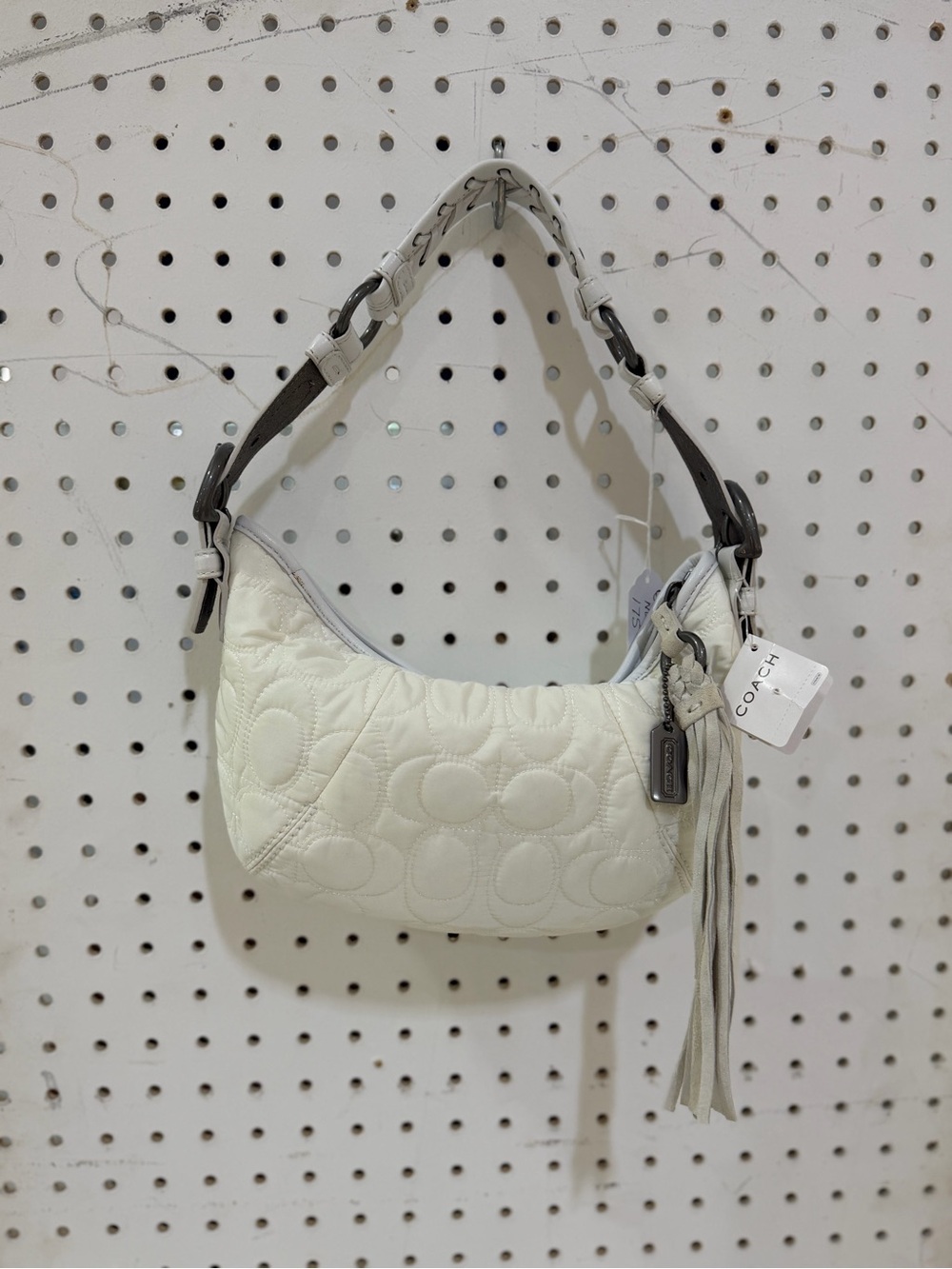 Vintage Coach Soho Hobo-Style Signature Quilted Logo White NWT NOS